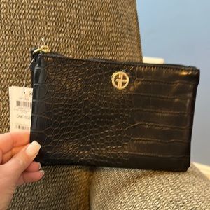 Giani Bernini black croc wristlet. NWT